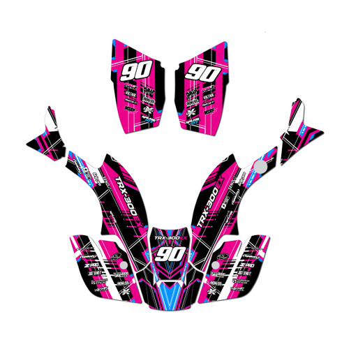 honda trx300maier graphics kit 1993-2006 swift series magenta