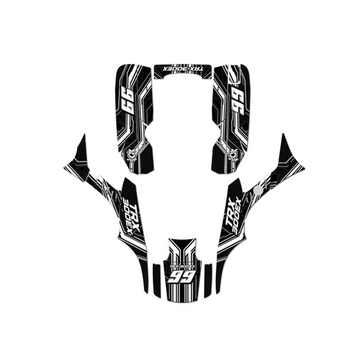 honda trx300ex graphics kit 1993-2006 electron series white