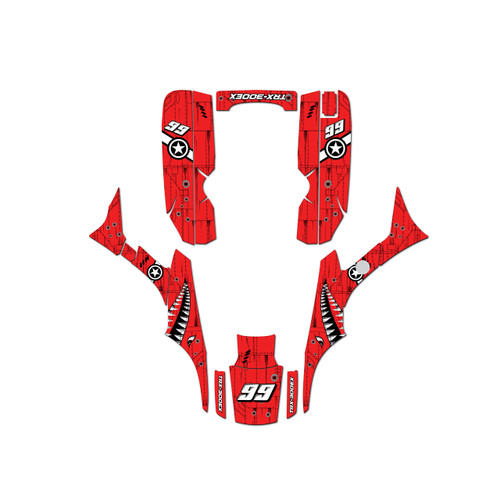 honda trx300ex graphics kit 1993-2006 predator series red