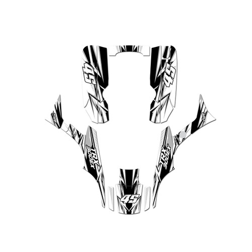 honda trx300ex graphics kit 1993-2006 shred series white