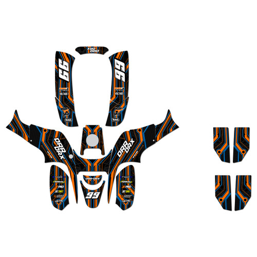 drr drx50 graphics kit all years electron series orange