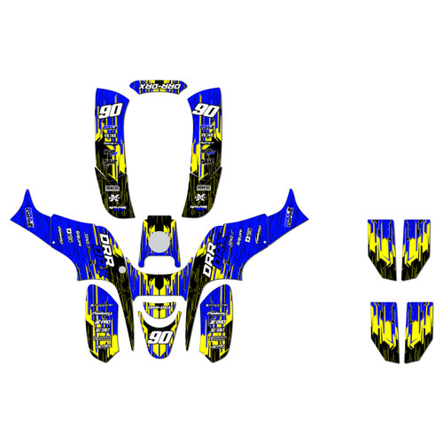 drr drx50 graphics kit all years fracture series blue