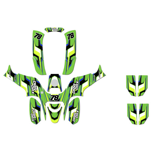 drr drx90 graphics kit all years klutch series green