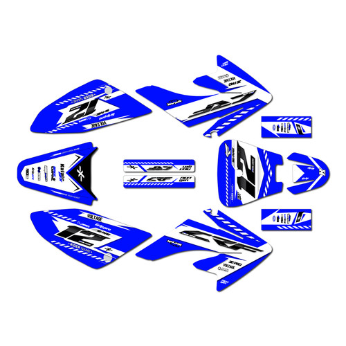 honda crf70 graphics kit all years lethal series blue