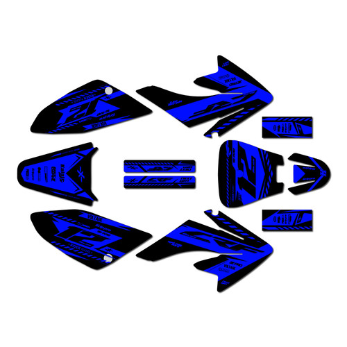 honda crf70 graphics kit all years lethal series blue-shift
