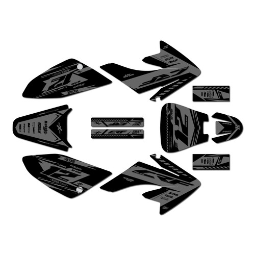 honda crf70 graphics kit all years lethal series smoke
