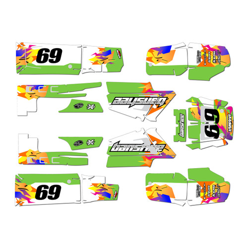 yamaha banshee350 graphics kit 1987-2012 throwback series green