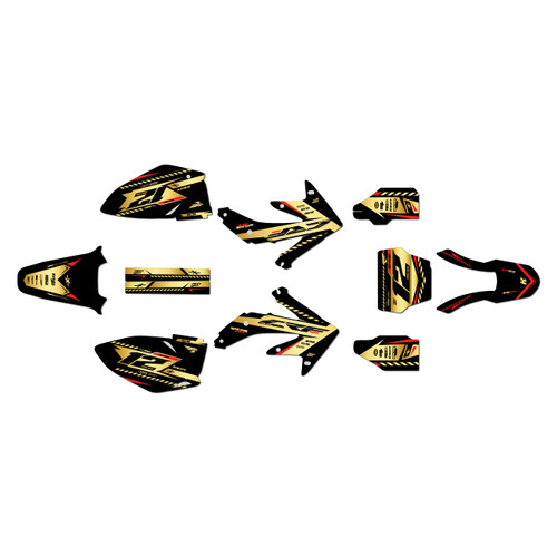 honda crf450r graphics kit 2005-2007 lethal series gold