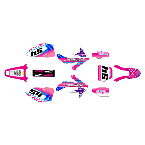 honda crf450r graphics kit 2005-2007 split series magenta