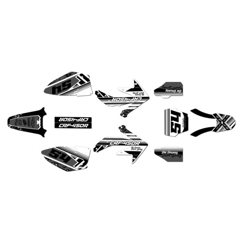 honda crf450r graphics kit 2005-2007 split series white