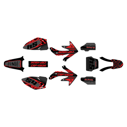 honda crf450r graphics kit 2005-2007 split series red-shift