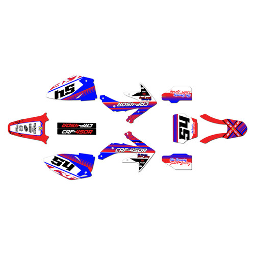 honda crf450r graphics kit 2008 split series blue
