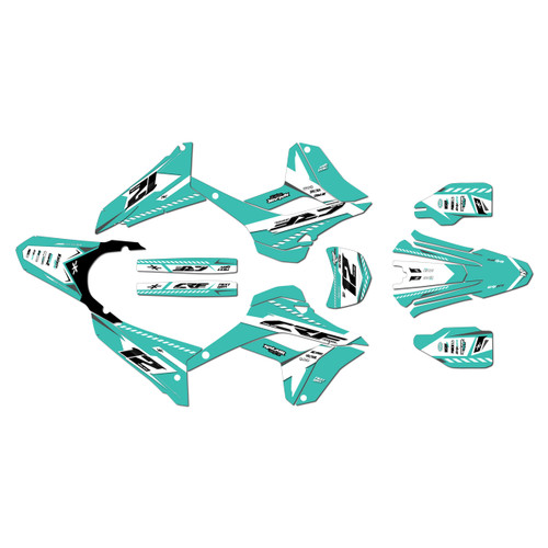 honda crf300l graphics kit 2021-2026 lethal series teal