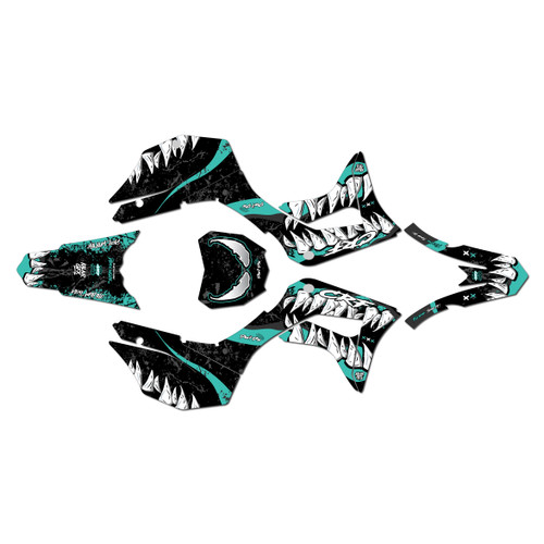 honda crf125f graphics kit 2019-2026 carnage series teal