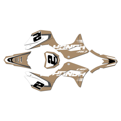 honda crf125f graphics kit 2019-2026 flight series tan