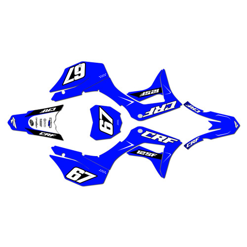 honda crf125f graphics kit 2019-2026 ominous series blue