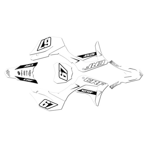 honda crf125f graphics kit 2019-2026 ominous series white