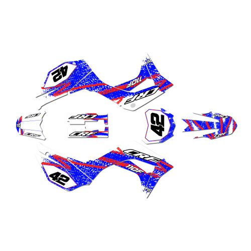 honda crf110f graphics kit 2019-2026 whiplash series blue
