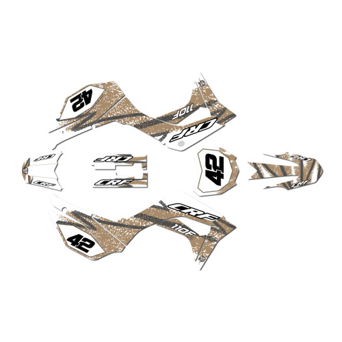 honda crf110f graphics kit 2019-2026 whiplash series tan
