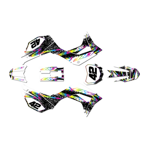 honda crf110f graphics kit 2019-2026 whiplash series rainbow