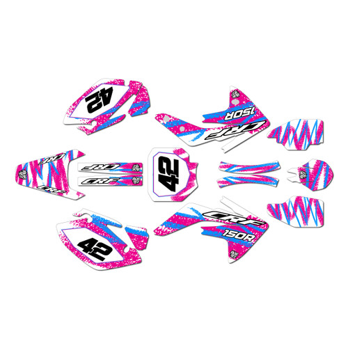 honda crf150r graphics kit 2007-2026 whiplash series magenta