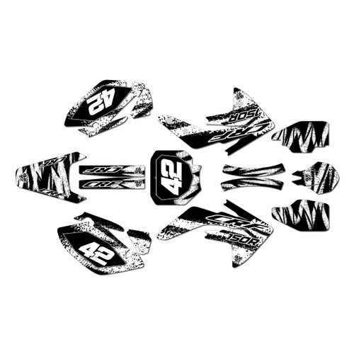honda crf150r graphics kit 2007-2026 whiplash series white