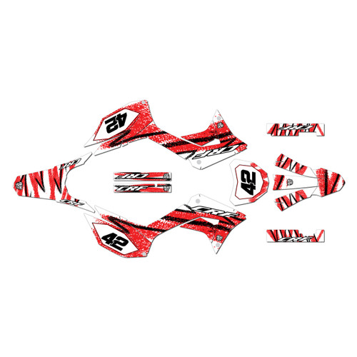 honda crf250f graphics kit 2019-2025 whiplash series red