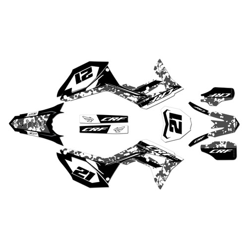 honda crf250r graphics kit 2018-2021 semperfi series white