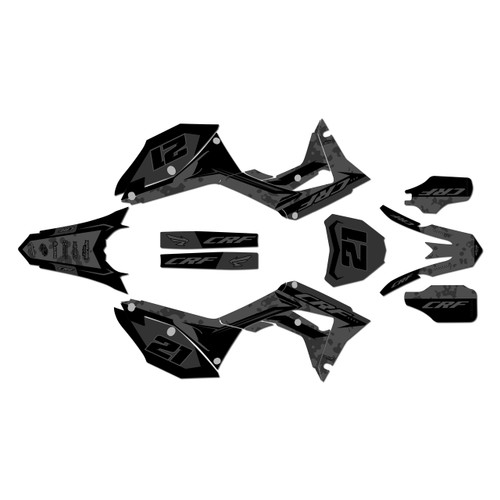 honda crf250r graphics kit 2018-2021 semperfi series smoke
