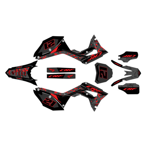 honda crf250r graphics kit 2018-2021 semperfi series red-shift