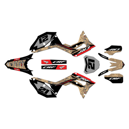 honda crf450r graphics kit 2017-2020 semperfi series tan