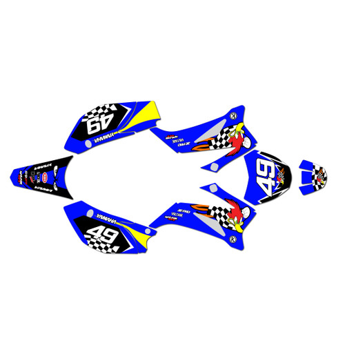 yamaha ttr110 graphics kit all years pecker series blue