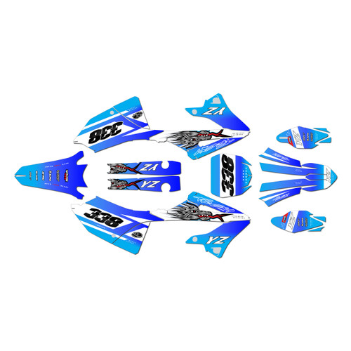yamaha yz125 graphics kit 2022-2026 blitz series blue