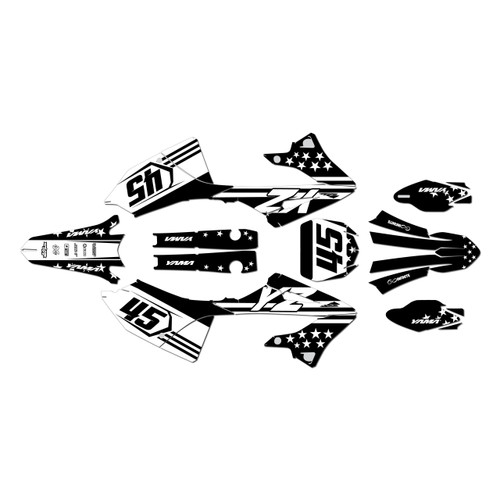 yamaha yz250 graphics kit 2022-2026 usa series white