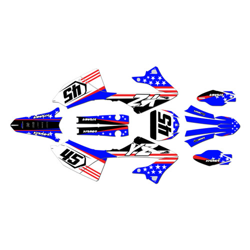 yamaha yz125 graphics kit 2022-2026 usa series blue