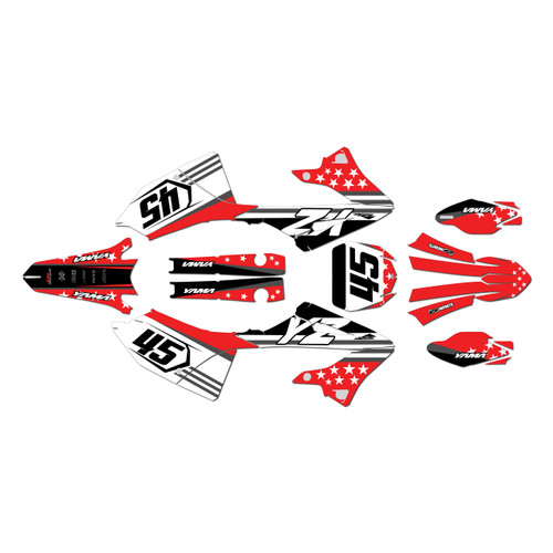 yamaha yz125 graphics kit 2022-2026 usa series red