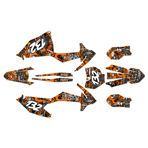 ktm 85sx graphics kit 2018-2024 vandal series orange