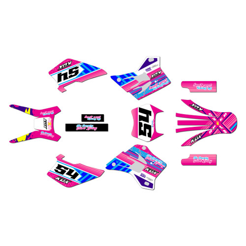 kawasaki kdx200 graphics kit 1995-2008 split series magenta