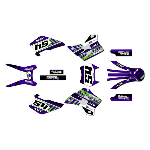 kawasaki kdx220 graphics kit 1995-2008 split series purple