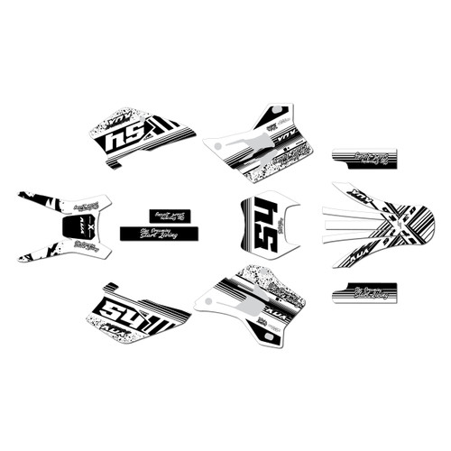 kawasaki kdx220 graphics kit 1995-2008 split series white