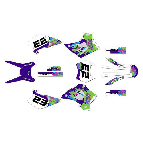 kawasaki kdx200 graphics kit 1995-2008 throwback series purple