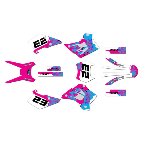 kawasaki kdx220 graphics kit 1995-2008 throwback series magenta