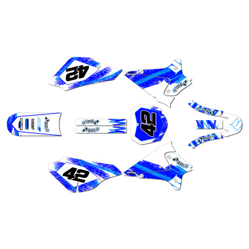 suzuki drz125 graphics kit 2001-2007 whiplash series blue