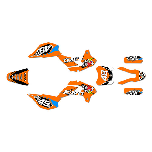 kayo tt140 graphics kit 2021-2026 pecker series orange