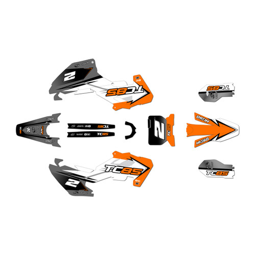 husqvarna tc85 graphics kit 2025-2026 razor series orange