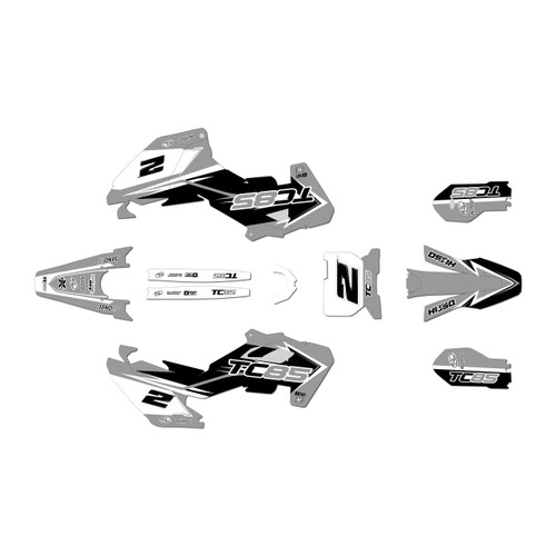 husqvarna tc85 graphics kit 2025-2026 razor series white