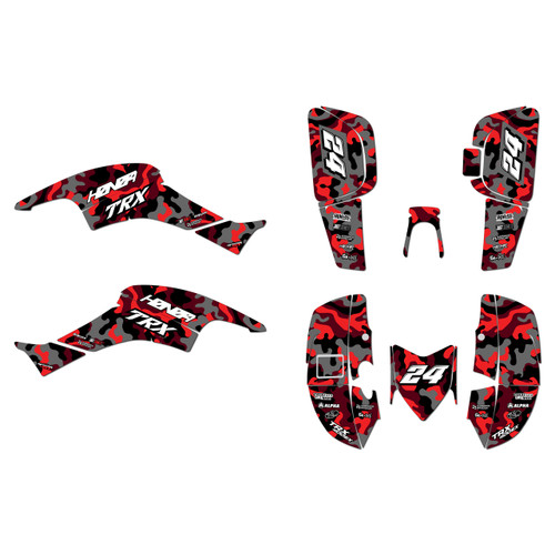 honda trx400ex graphics kit 2005-2007 invasion series red