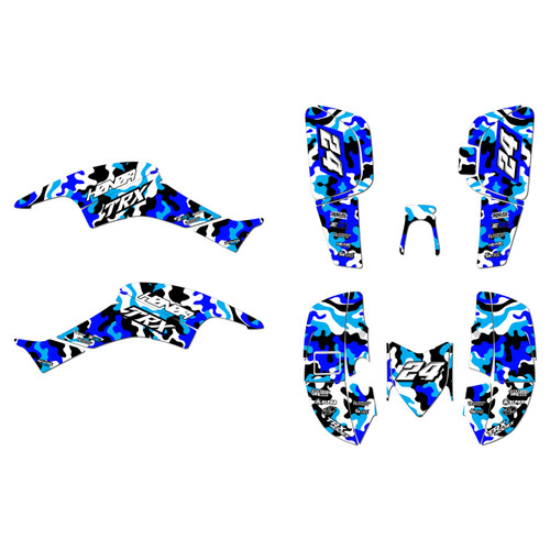 honda trx400ex graphics kit 2005-2007 invasion series blue