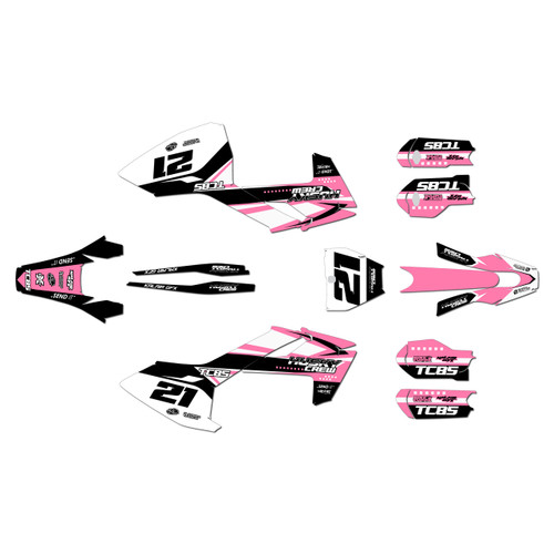 husqvarna tc85 graphics kit 2018-2022 crew series pink