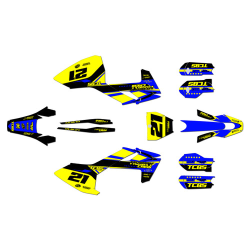 husqvarna tc85 graphics kit 2023-2024 crew series yellow